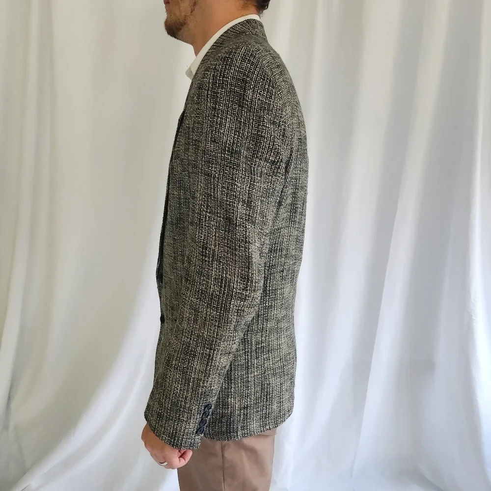 Vintage Black and Tan Knit‎ Blazer